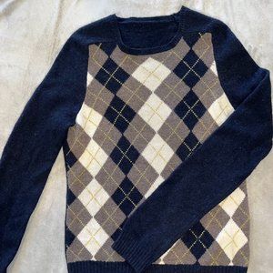 Women's Argyle Wool Sweater